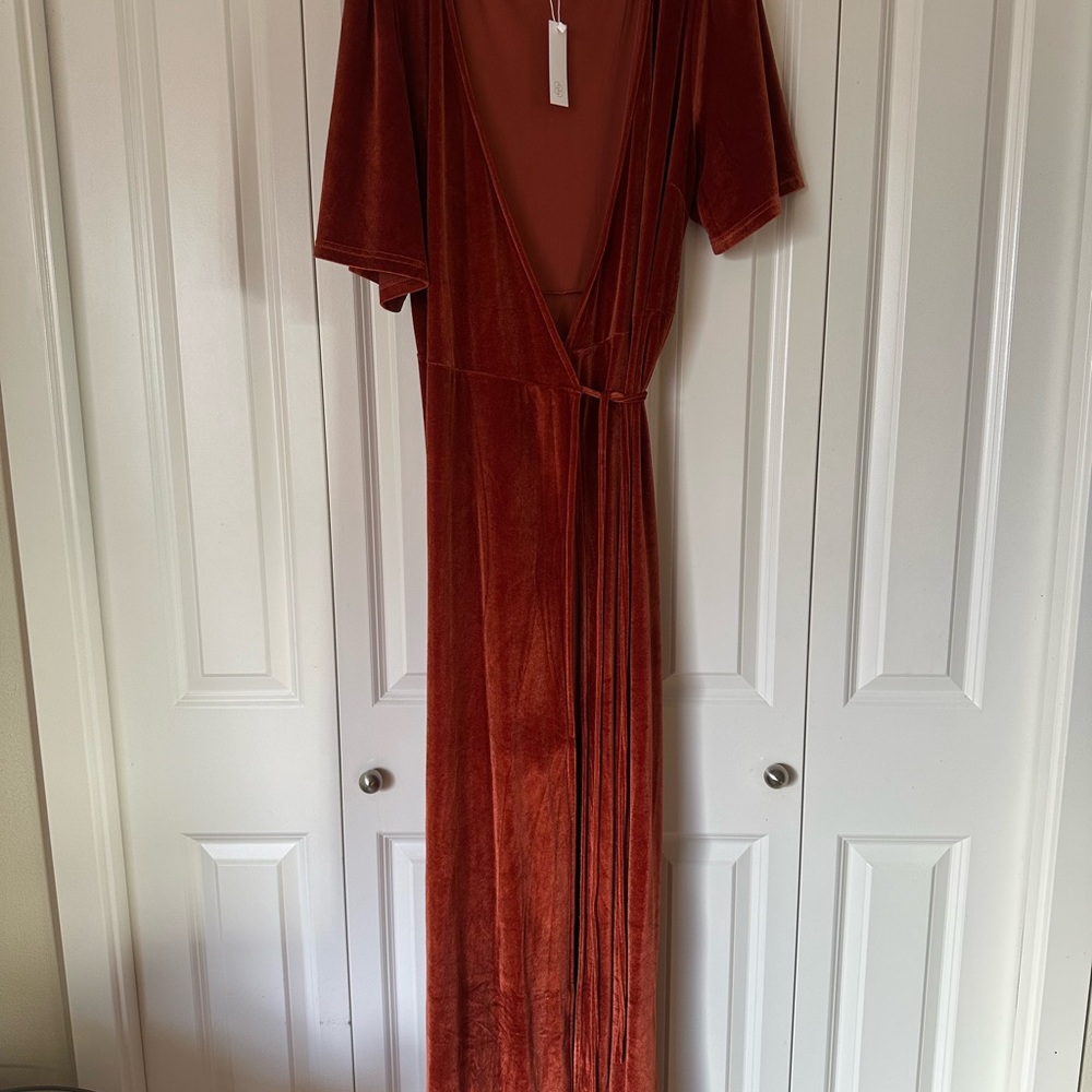 Baltic Born Rust Velvet Maxi Dress